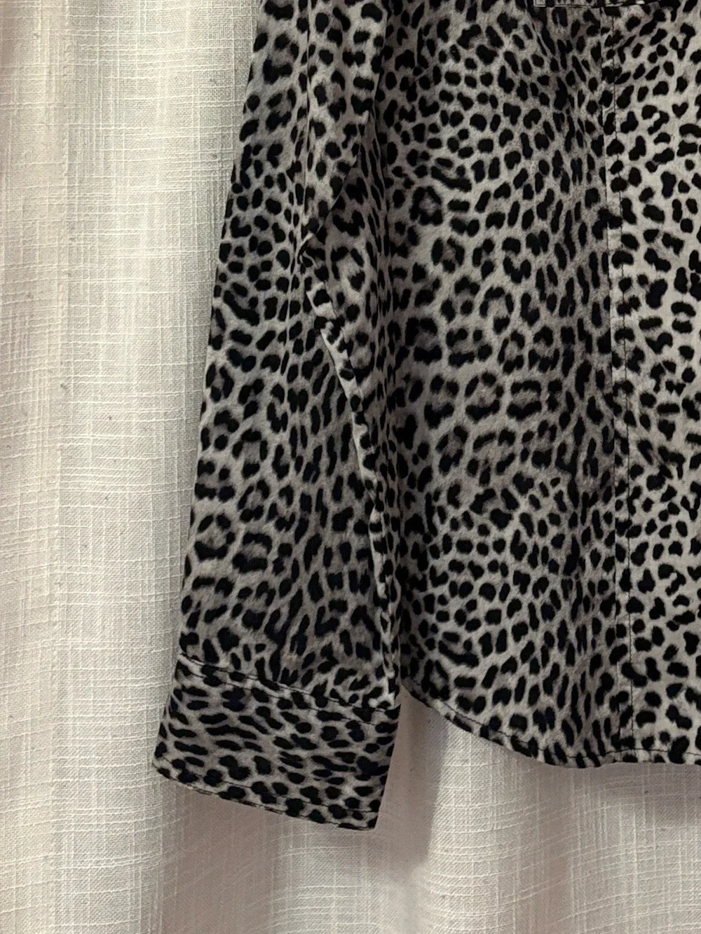Michael Kors Gray & Black Animal Print Button Down Blouse